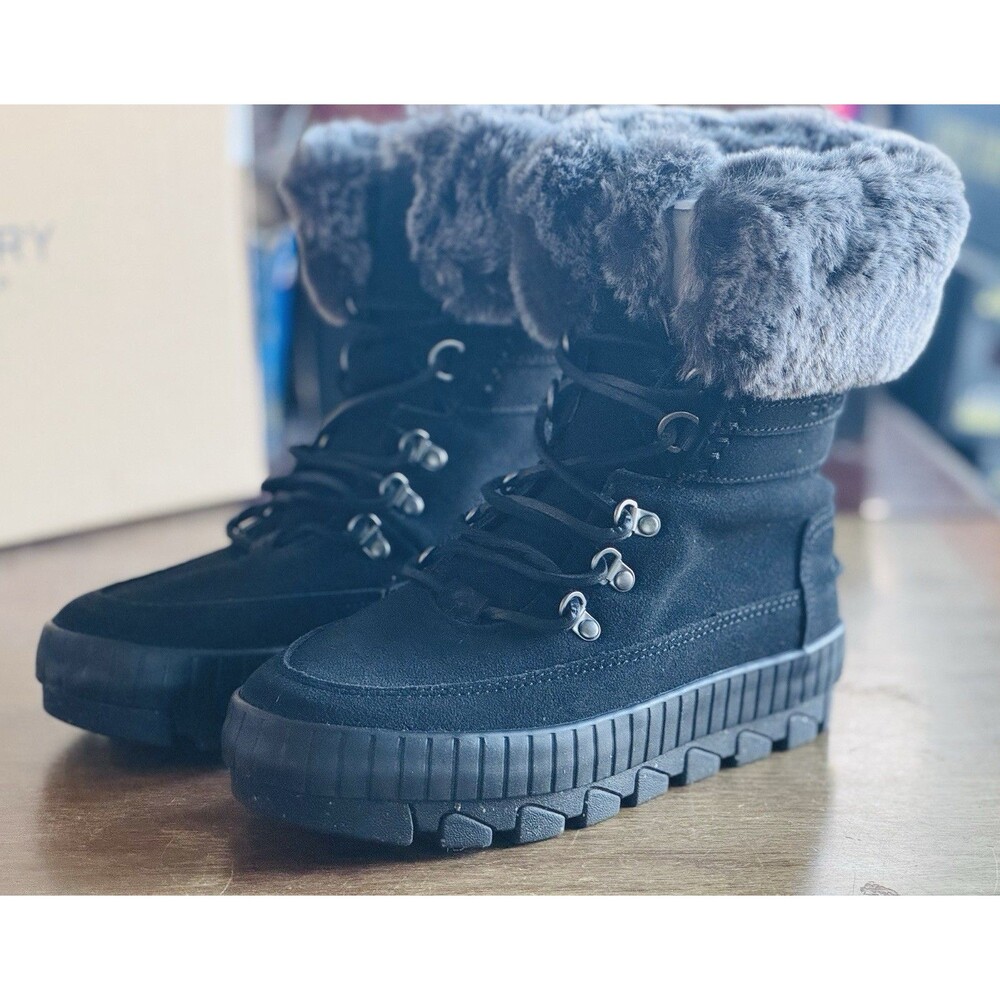 Women’s Size 8 Sperry Torrent Winter Lace-Up Black Waterproof STS86832 NIB